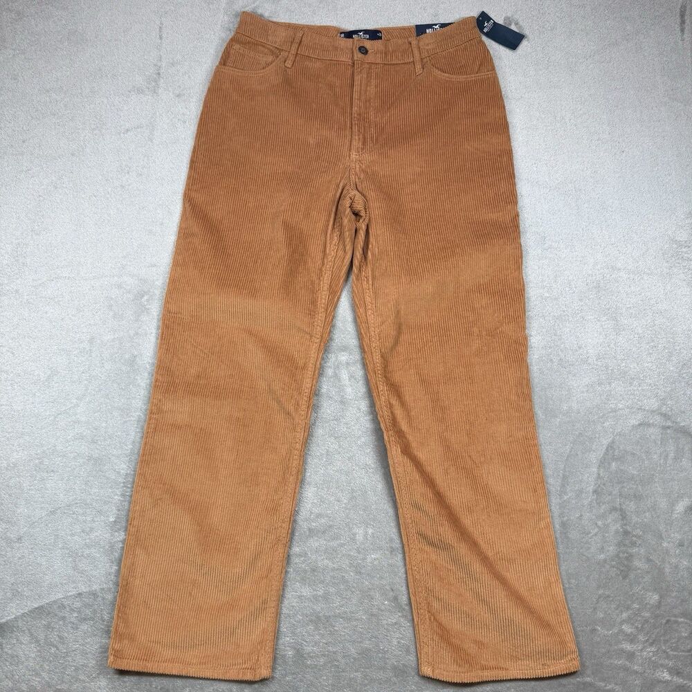 Hollister Dad Pants Women's 9R Brown Corduroy High Rise Straight Leg Casual
